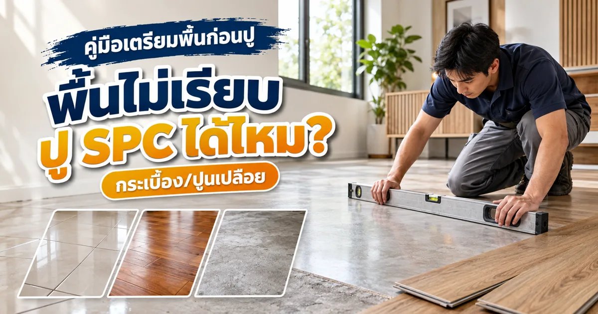 พื้นไม่เรียบ ปู SPC ได้ไหม? วิธีเช็กและเตรียมพื้นเดิมก่อนปู (กระเบื้อง/ปูนเปลือย) — รูปที่ 1