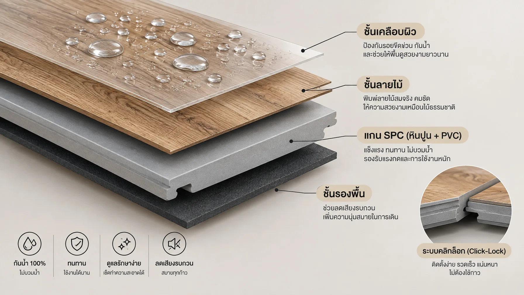หมดปัญหาพื้นบวมช่วงน้ำท่วม! ทำไมพื้น SPC กันน้ำ 100% และปลวกไม่กินตลอดชีพ — รูปที่ 2