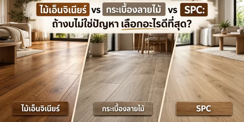 ไม้เอ็นจิเนียร์ vs กระเบื้องลายไม้ vs SPC: ถ้างบไม่ใช่ปัญหา เลือกอะไรดีที่สุด? — รูปที่ 1