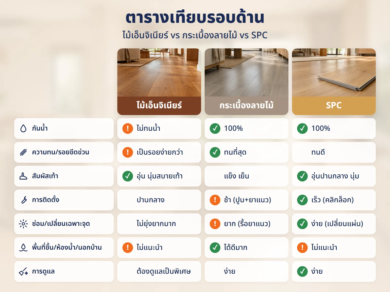 ไม้เอ็นจิเนียร์ vs กระเบื้องลายไม้ vs SPC: ถ้างบไม่ใช่ปัญหา เลือกอะไรดีที่สุด? — รูปที่ 2
