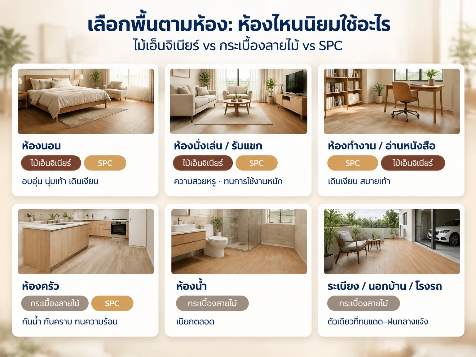 ไม้เอ็นจิเนียร์ vs กระเบื้องลายไม้ vs SPC: ถ้างบไม่ใช่ปัญหา เลือกอะไรดีที่สุด? — รูปที่ 3